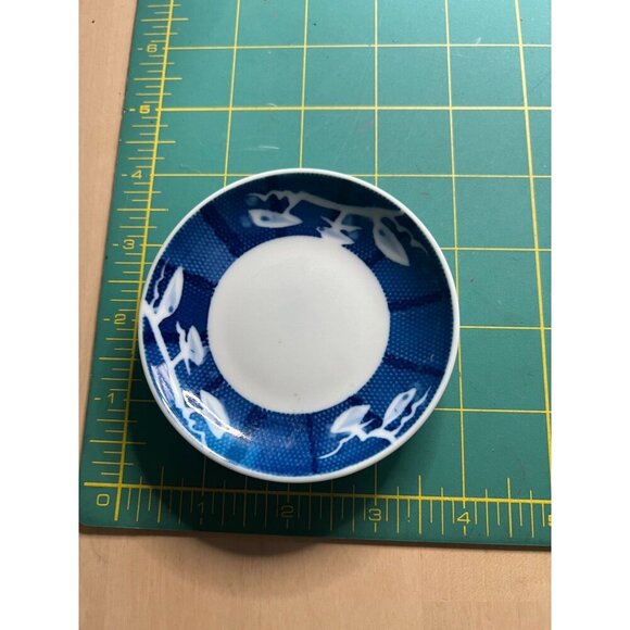 Vintage Japanese Arita ware Porcelain Blue & White sauce pot matching dish - Picture 3 of 6